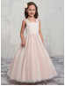 Beaded V Neck Lace Tulle Charming Flower Girl Dress Beaded V Neck Lace Tulle Charming Flower Girl Dress